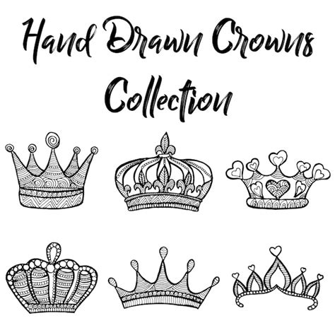 Hand Drawn Crowns Collection Vector Premium Download