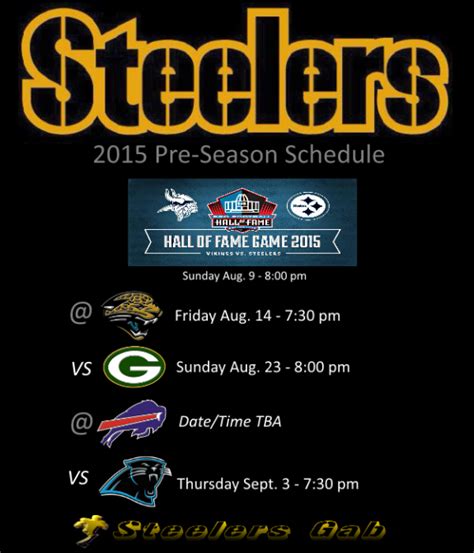 2015 Steelers Schedule Archives » Steelers Gab