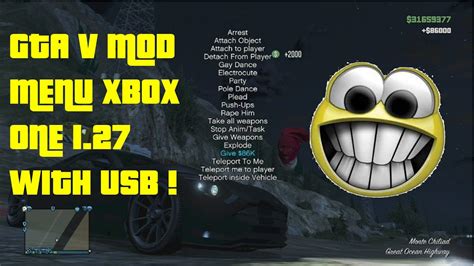 Before using any gta 5 cheats on your xbox you should save your game. XBOX ONE HOW TO INSTALL A MOD MENU FOR GTA V ONLINE 1.27 WITH A USB! SPAWN/CARS/PEDS/ETC ...