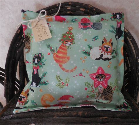 Whimsical Christmas Cat Pillow Tuck Handmade Shelf Sitter Not Etsy