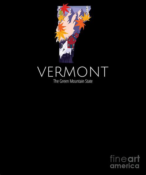 Vermont Proud State Motto The Green Mountain State Graphic Digital Art