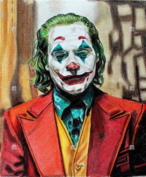 Joker Joaquin Phoenix Drawing Abstract Drawingillustration For Sale