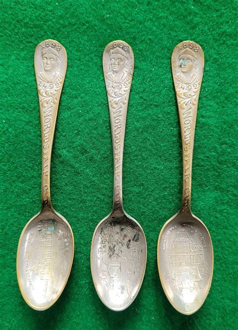 Three 1893 Chicago Worlds Fair Spoons Etsy