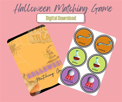 Halloween Matching Game Printable Etsy