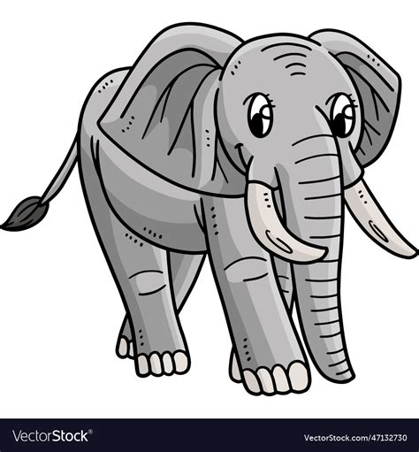 Mother Elephant Cartoon Colored Clipart Royalty Free Vector