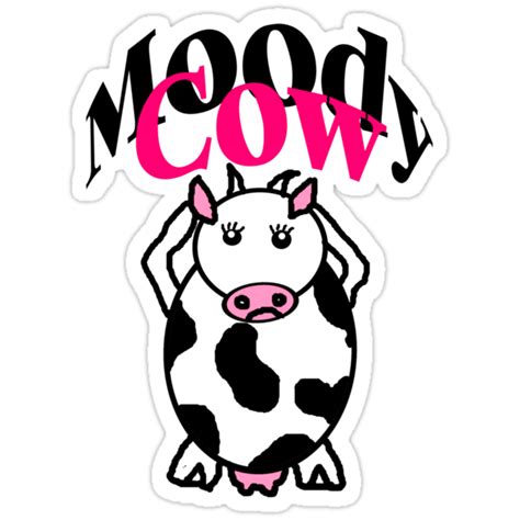 Moody Cow Stickers By Mike Paget Redbubble