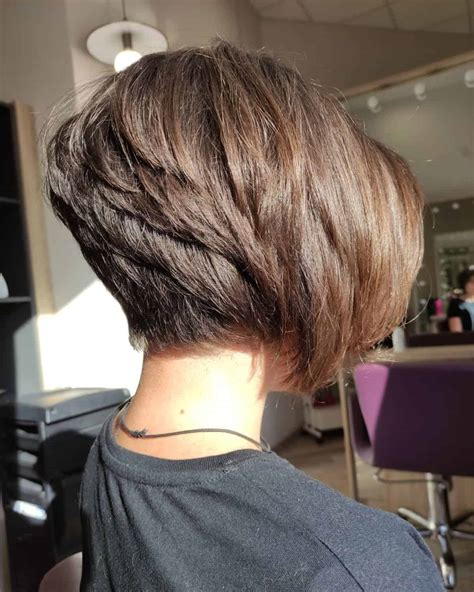 long stacked bob haircut back view