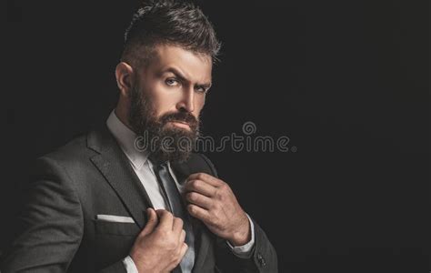 Rich Bearded Man Dressed In Classic Suits Elegance Casual Dress