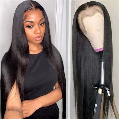 Inch Hd Lace Front Wigs Human Hair Pre Plucked Density Straight