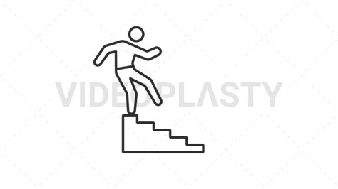 Fall Prevention Linear Icon Animated Stock S Videoplasty