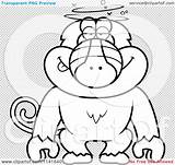 Drunk Coloring Monkey Baboon Dumb Getcolorings Outlined Clipart Cartoon Vector sketch template