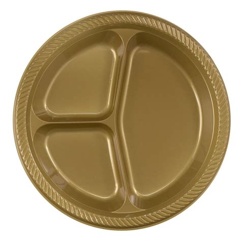 Gold Divided Dinner Plates 20 Count Party Themes Party Supply