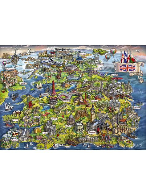 Gibsons Beautiful Britain Uk Map Jigsaw Puzzle 1000 Pieces At John