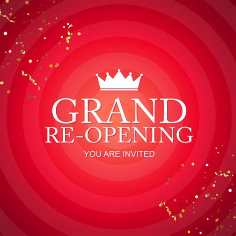 Grand Opening Congratulation Background Card With Golden Confetti On