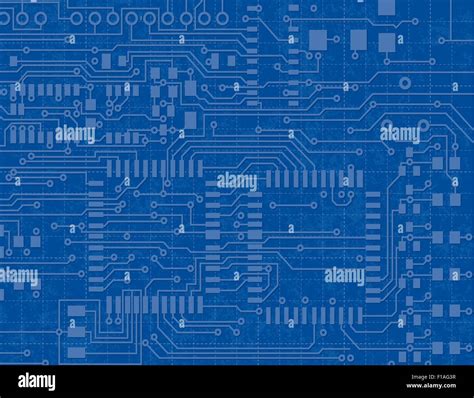 Circuit Board On A Blueprint Background Stock Vector Image And Art Alamy