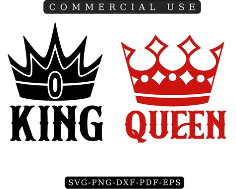 King Queen Crown Svg Queen Of Hearts Her King His Queen Svg Husband And Wife Svg Playing
