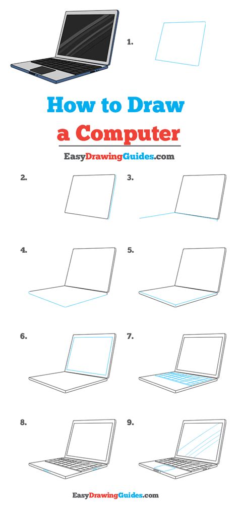 How To Draw A Computer Really Easy Drawing Tutorial Computer