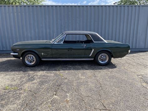 1965 Mustang Coupe Dark Green Black Vinyl Top And Black Pony Interior