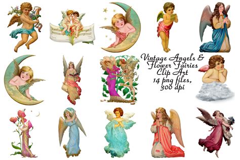 Vintage Angels And Fairies Restored Clip Art By Me And Ameliè