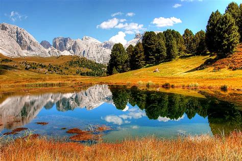 Hd Wallpaper Calm Body Of Water Lago Fedaia Dolomites Mountains