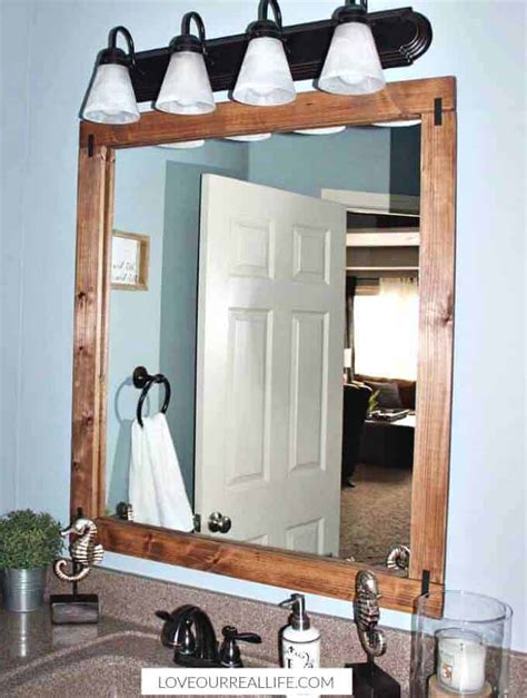 Diy Bathroom Mirror Border Modern Diy Rustic Mirror Frame H2obungalow Now You Can Make