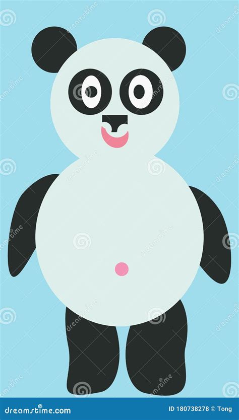 Panda Standing On The Ground Smiling Stock Vector Illustration Of