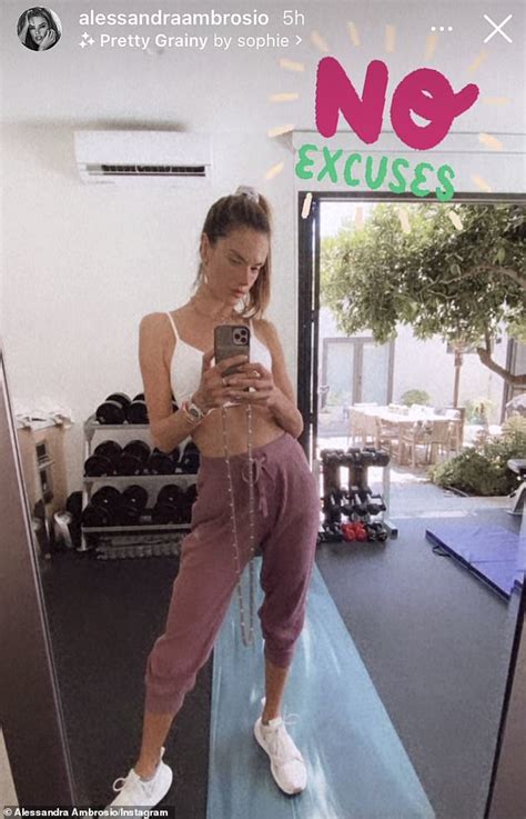 Alessandra Ambrosio Posts Selfie From Workout Session And Shows Off