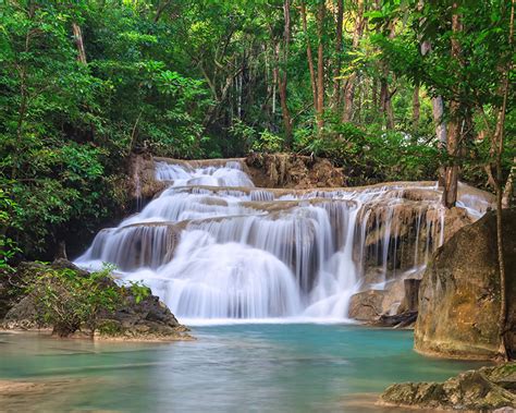 Fondos De Pantalla Tailandia Cascadas Erawan Waterfall Kanchanaburi