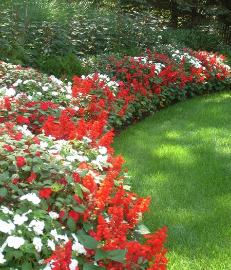 Beautiful Flower Beds For Front Yards Red And White Border Jan