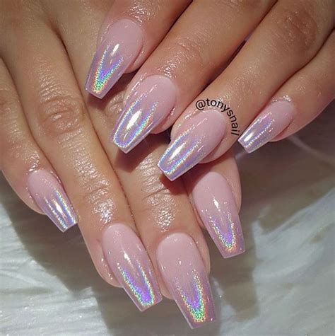 Nails On Holographic Chrome Ombr Chrome Nails Gel Nail Art