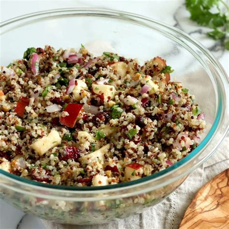 Cranberry Apple Quinoa Salad With Walnuts Vegan Recipe Apple Salad