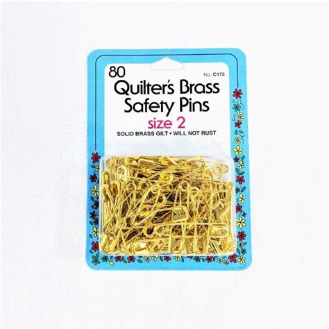 Quilters Brass Safety Pins 033262101727