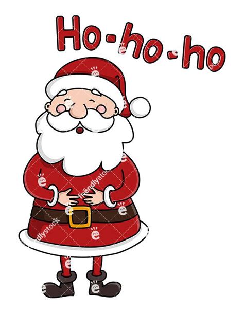 Cute Santa Claus Laughing Ho Ho Ho Cartoon Clipart Vector Friendlystock Santa Claus Cartoon