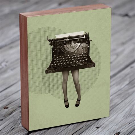 Typewriter The Sexy Typewriter Type Art Wood Block Art Etsy