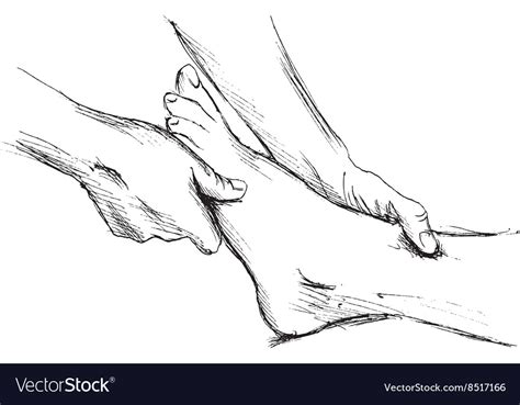 Hand Sketch Massage Feet Royalty Free Vector Image