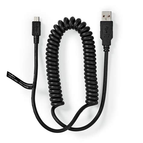 Usb Cable Usb Usb A Male Usb Micro B Male Mbps Nickel Plated M Coiled