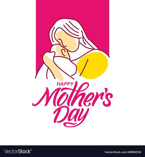 Happy Mothers Day Greeting Typography Royalty Free Vector