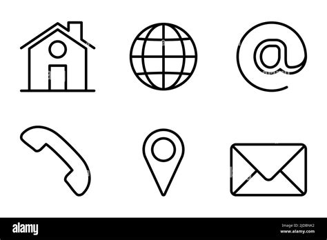 Contact Us Icon Set For Web And Mobile Communication Set Outline
