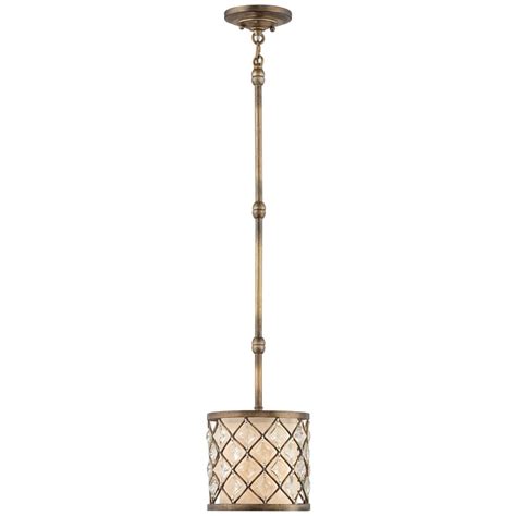 Jeweled Golden Bronze 9 Wide Mini Pendant Light