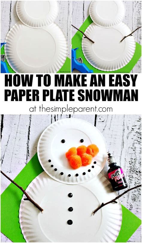 Preschool Paper Plate Snowman Craft To Celebrate Winter • The Simple Parent