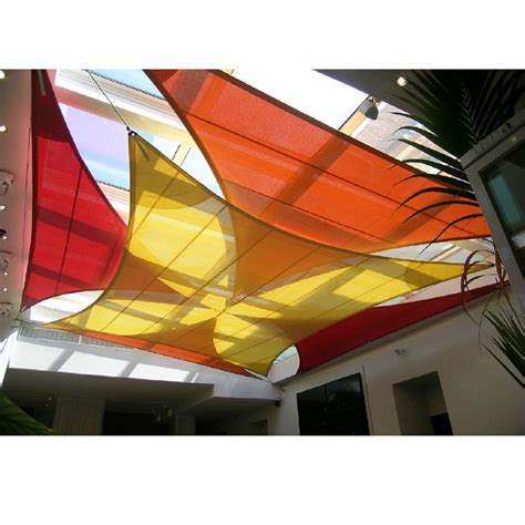 Waterproof 300d Shade Sails Orange Awning Fabric Sun Canopy Outdoor