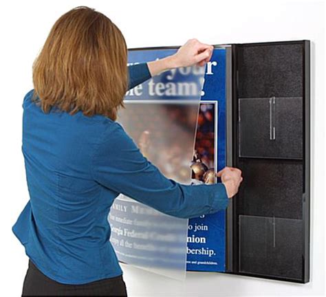 4 Pocket Brochure Display Wall Mount With Adjustable Slot Dividers