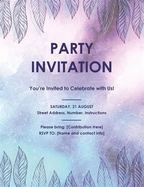 Open Office Flyer Templates Picture In 2020 Awesome Party Invitations
