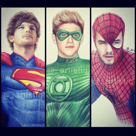 One Direction Superheroes Drawings