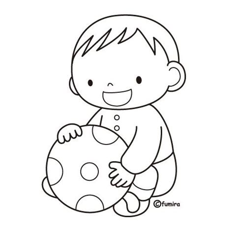 Pinto Dibujos: Niño jugando con balón para colorear