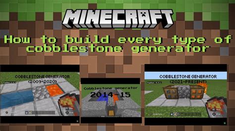 How To Build A Cobblestone Generator In Minecraft Youtube