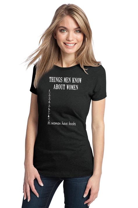 Things Men Know About Women Adult Ladies T Shirt Funny Sarcastic