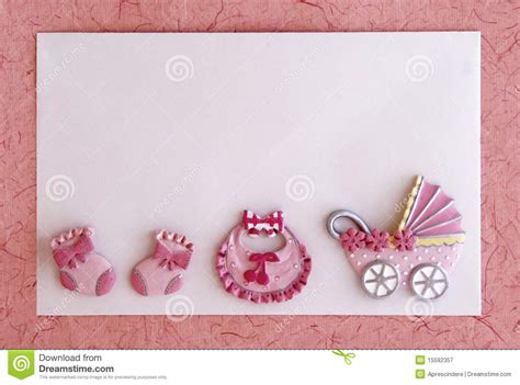 Baby Girl Announcement Card Stock Image Image Of Event