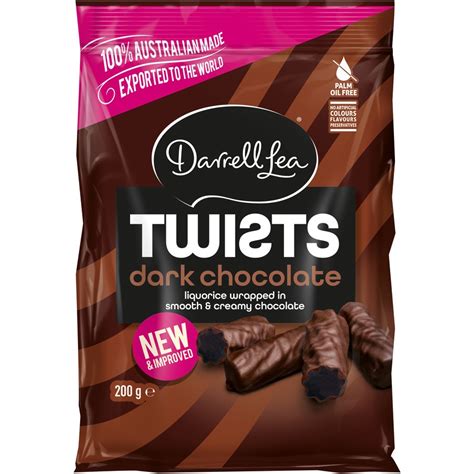 Darrell Lea Twists Dark Chocolate Liqourice 200g Big W