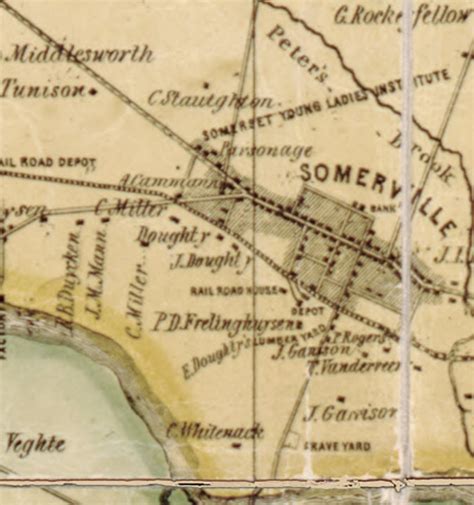 Somerset County Nj 1850 Old Wall Map Reprint With Homeowner Etsy